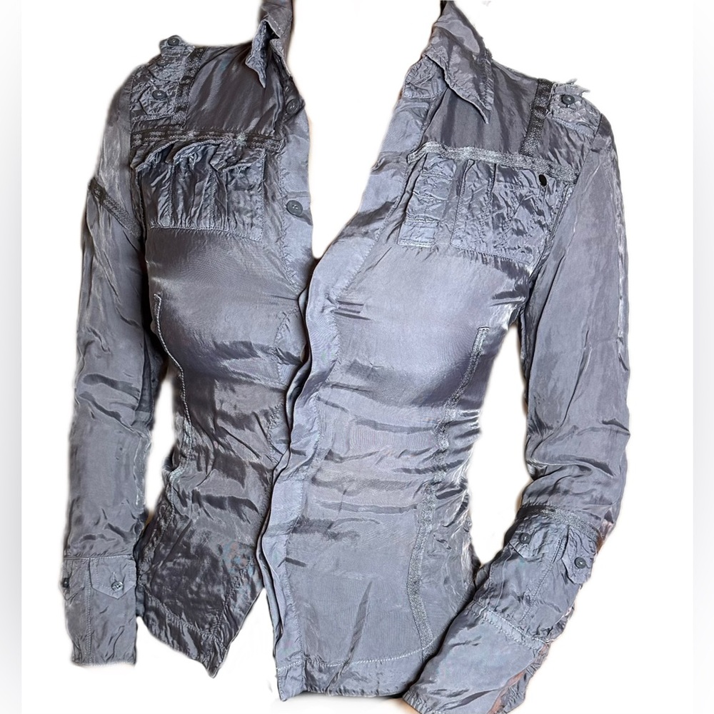 Diesel Button Down Gray Top